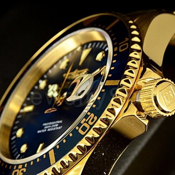 NEW Invicta Classic Pro Diver 43MM Blue Sunray Dial Gold Tone SS Bracelet Watch - Picture 10 of 10